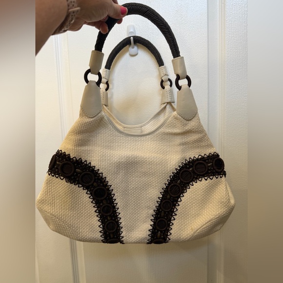 Cole Haan Alyssa straw beaded bag Gorgeous EUC - Picture 10 of 15